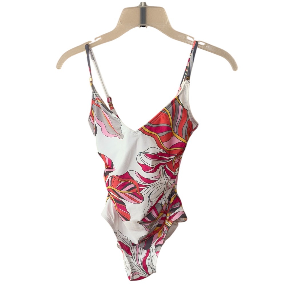 Beach House White & Pink Floral One Piece Swimsuit